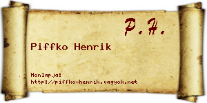 Piffko Henrik névjegykártya