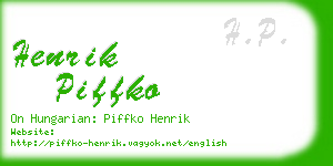 henrik piffko business card